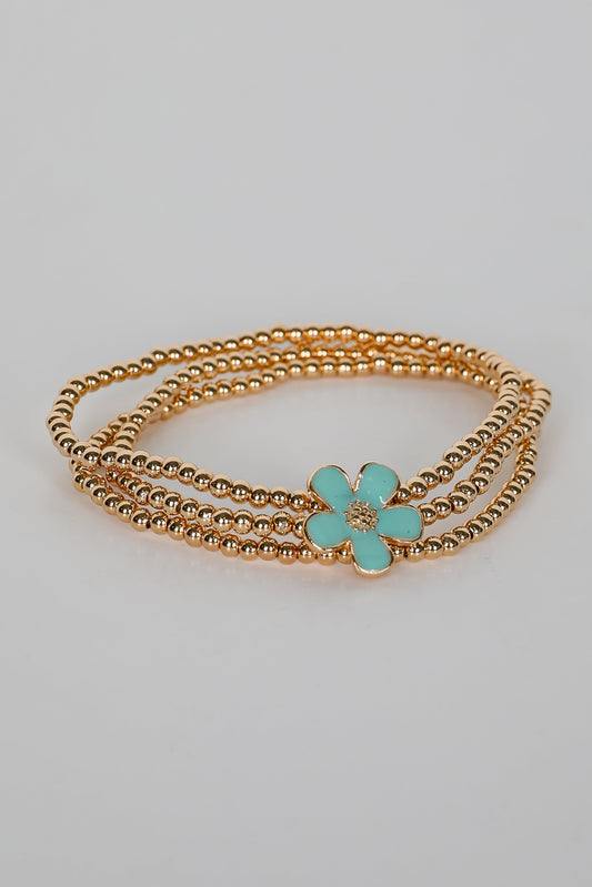 FINAL SALE - Catherine Beaded Flower Charm Bracelet