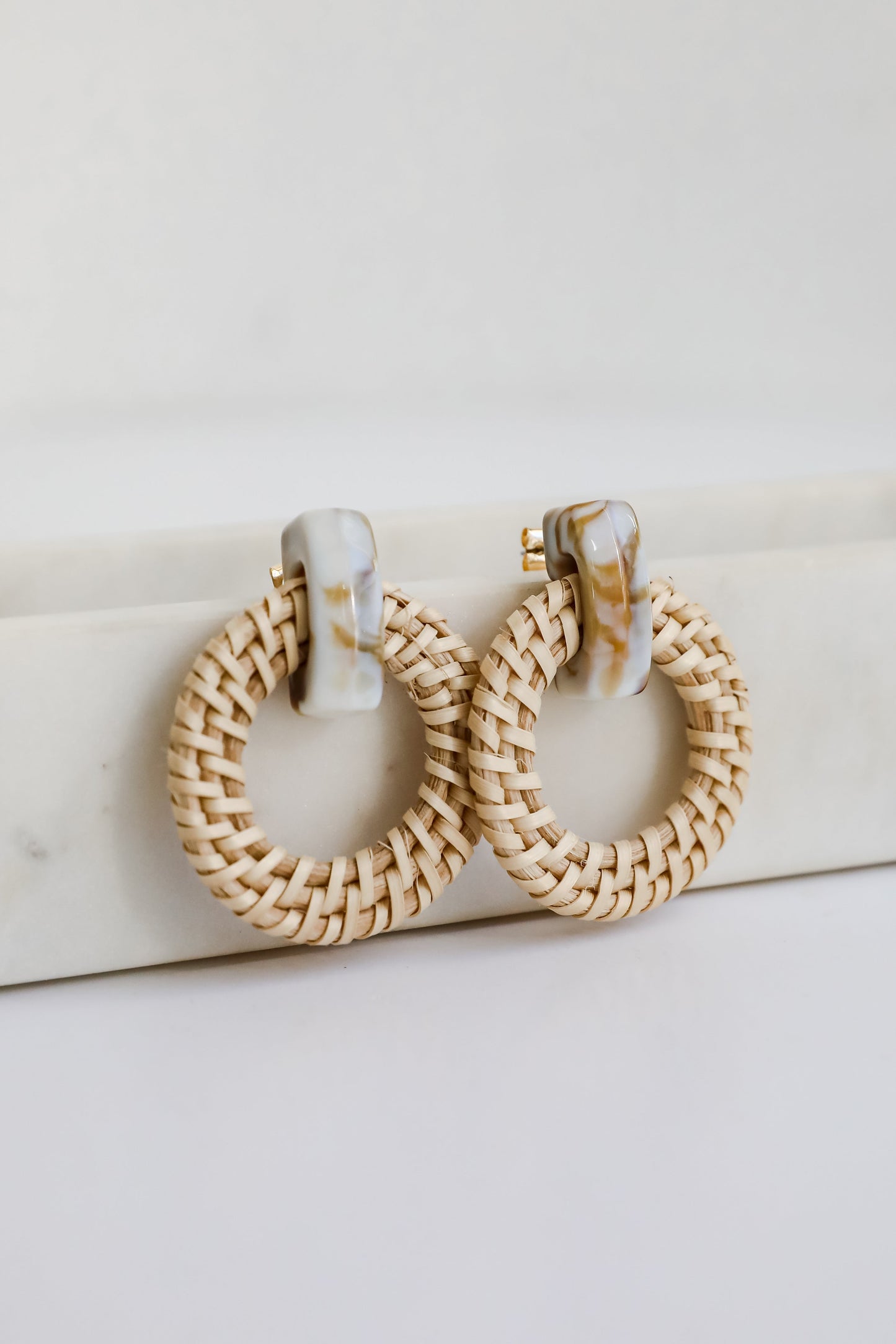Aspen Natural Straw Statement Earrings