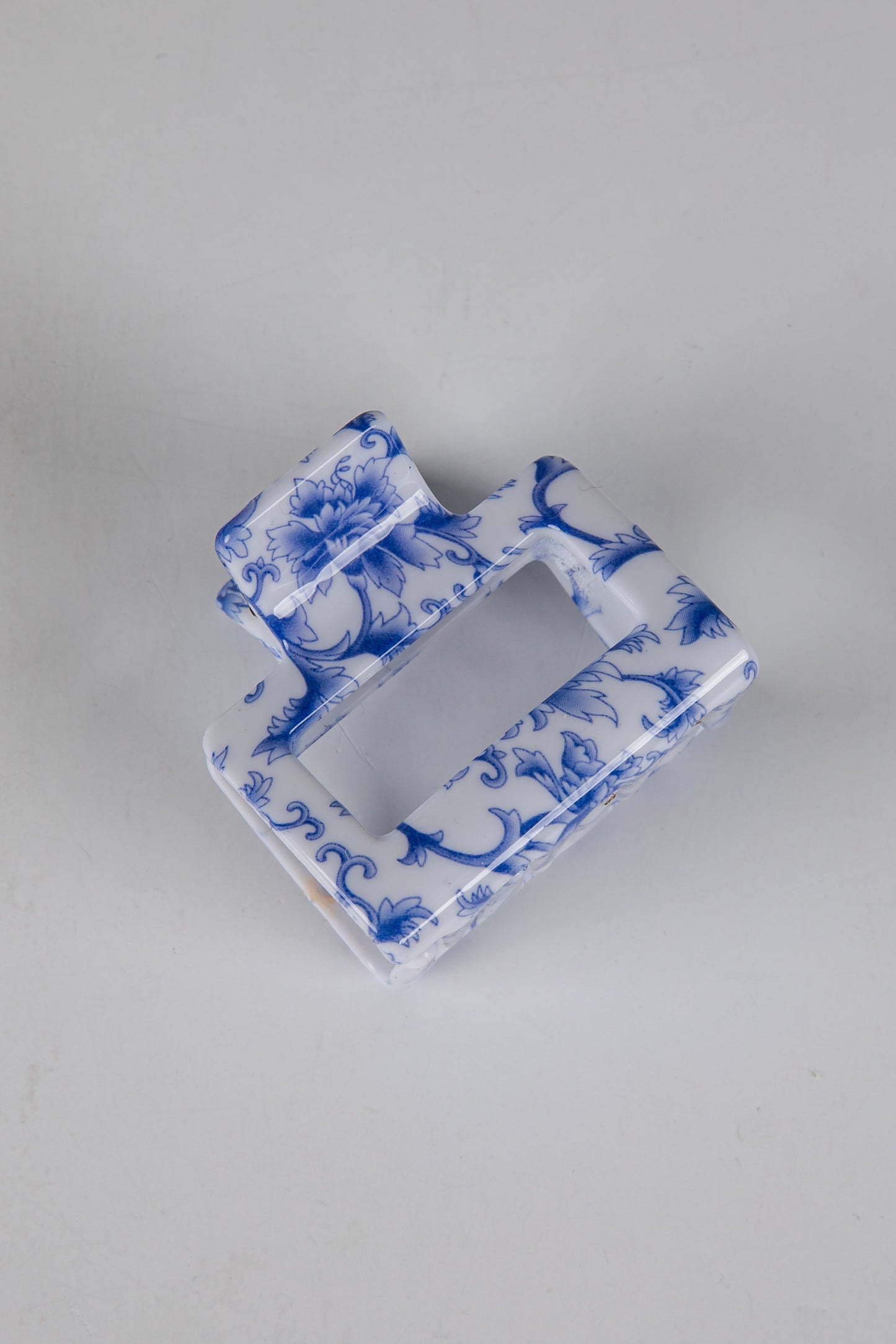 Sweet Credentials Navy Floral Mini Rectangle Claw Hair Clip