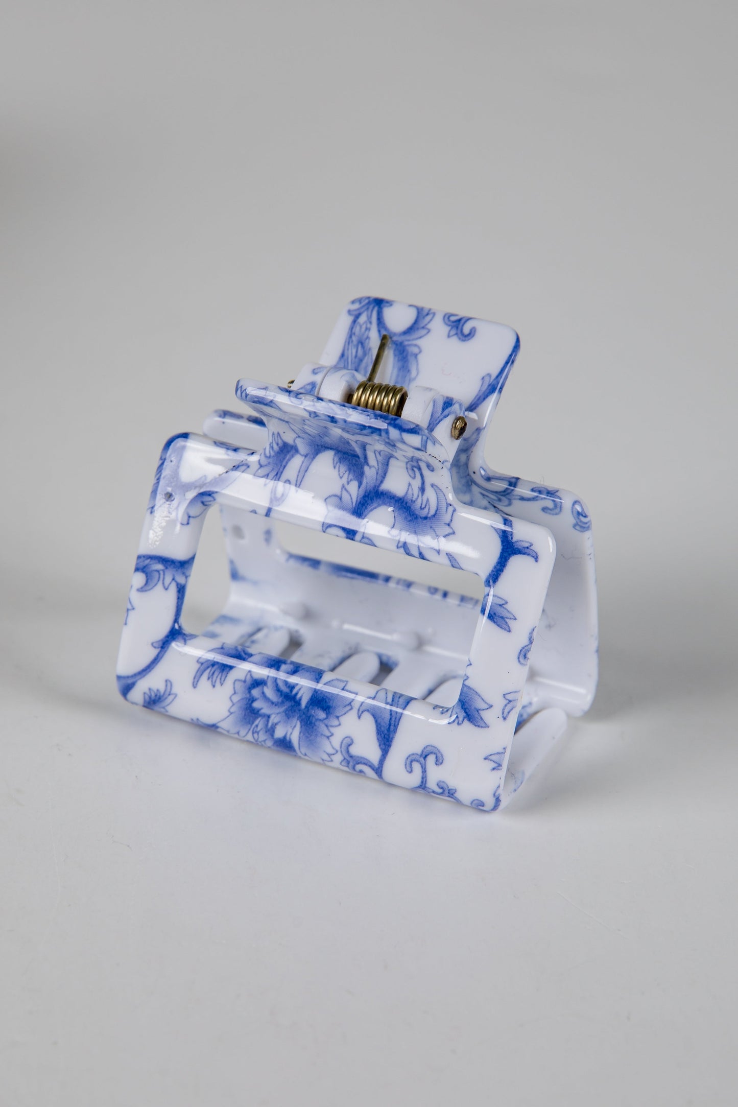 Sweet Credentials Navy Floral Mini Rectangle Claw Hair Clip