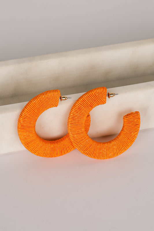 FINAL SALE - Alicia Orange Hoop Earrings