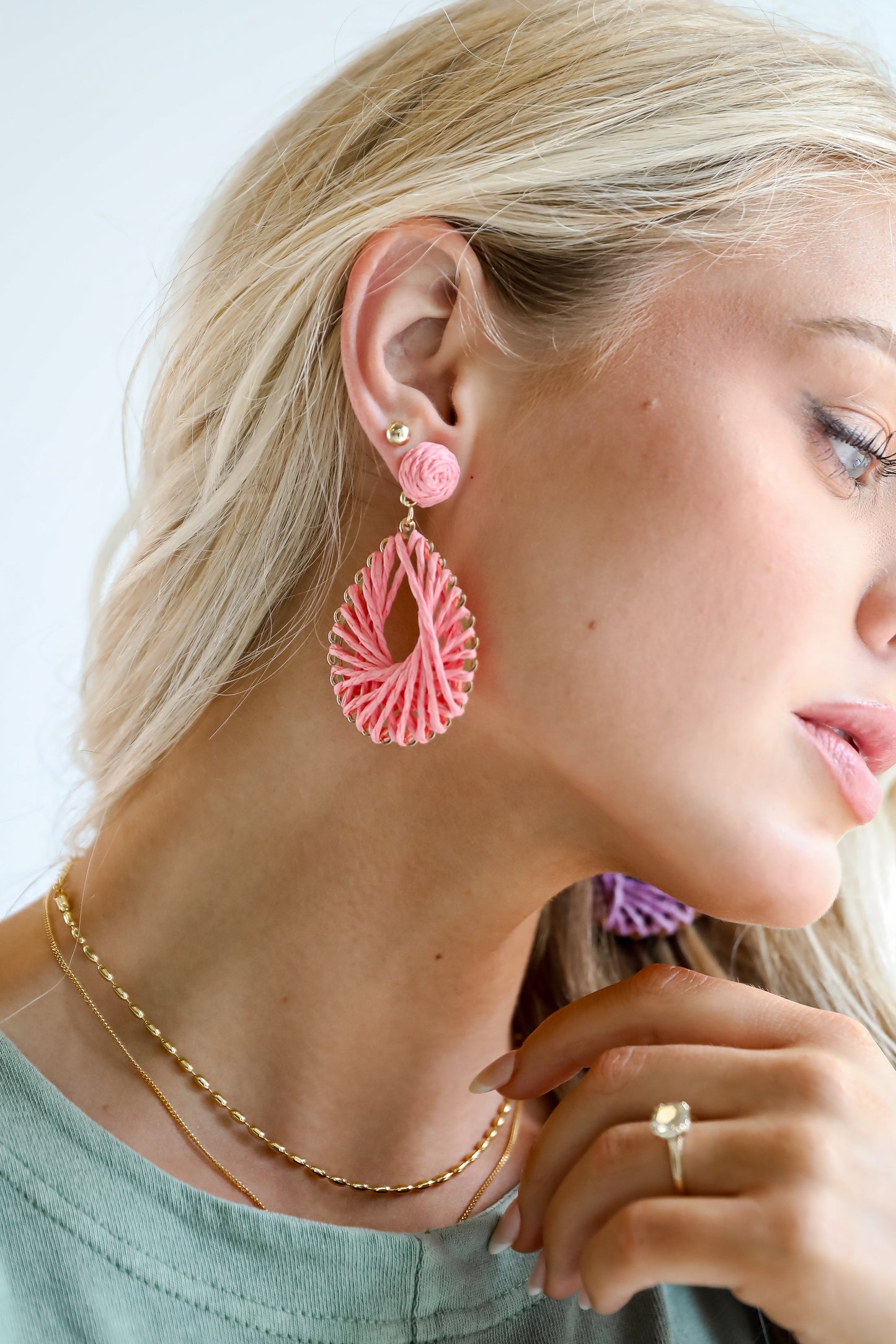 FINAL SALE - Ella Straw Teardrop Earrings