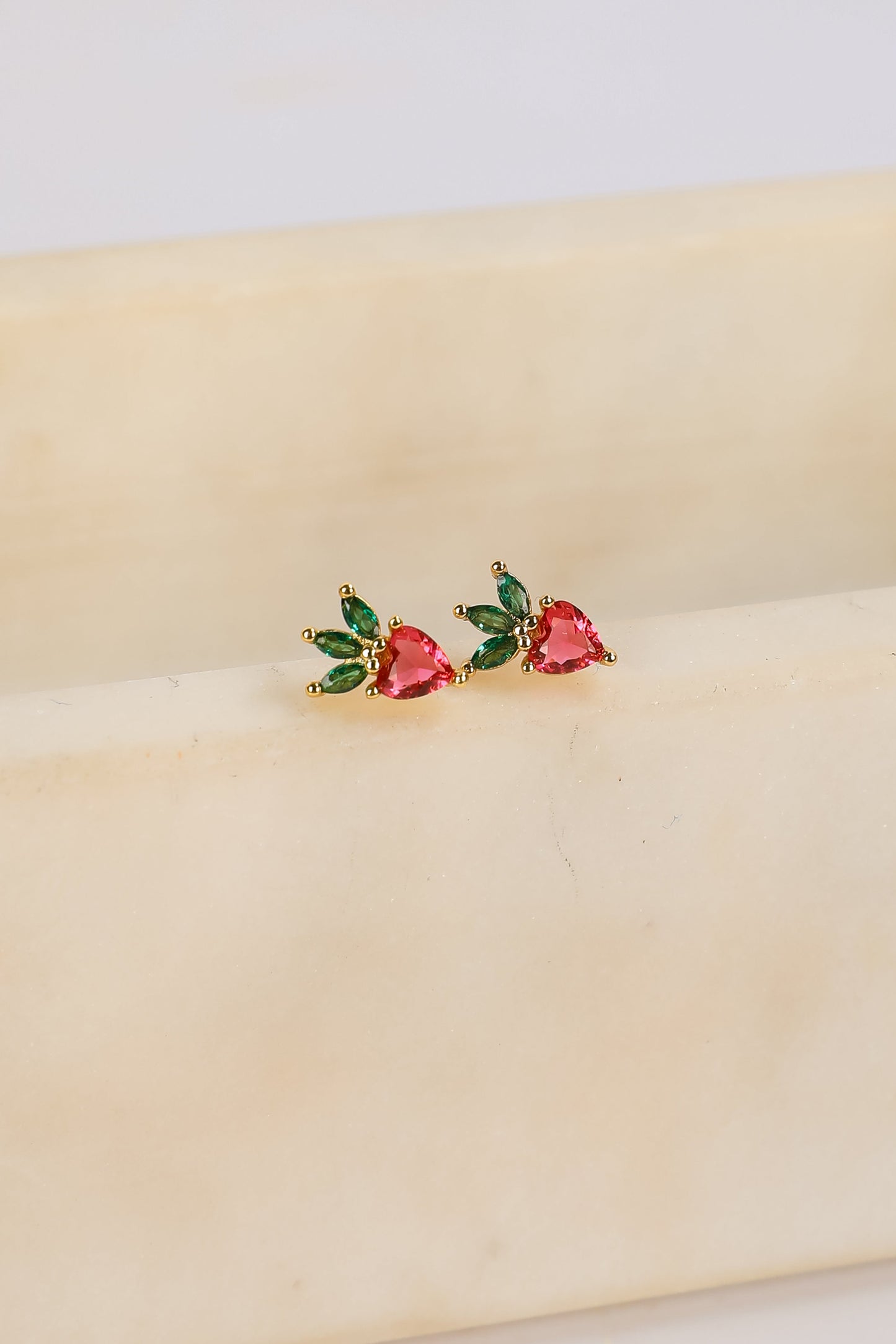 Scarlett Pink Gemstone Stud Earrings