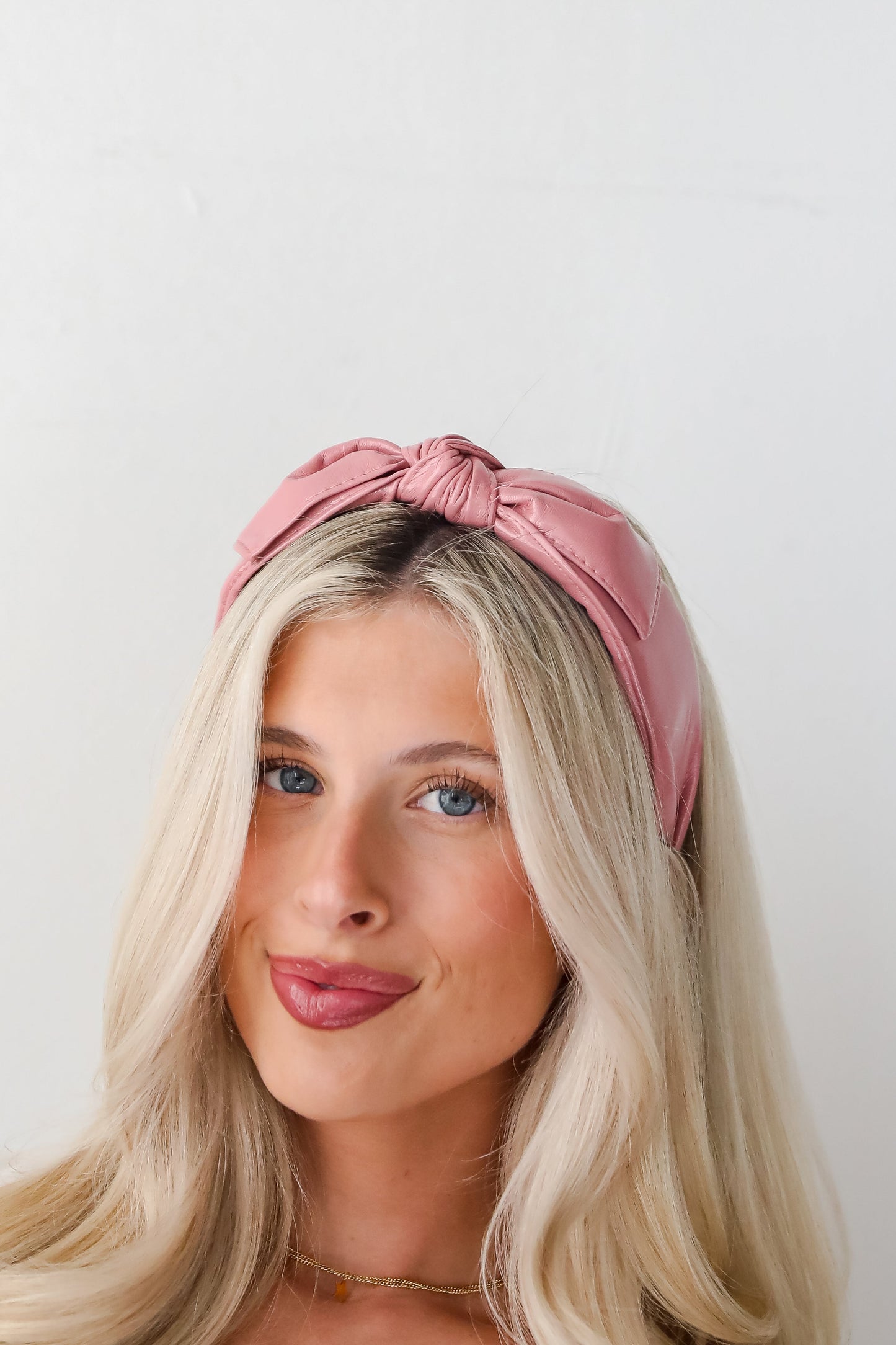 FINAL SALE - Poised Finish Leather Bow Headband