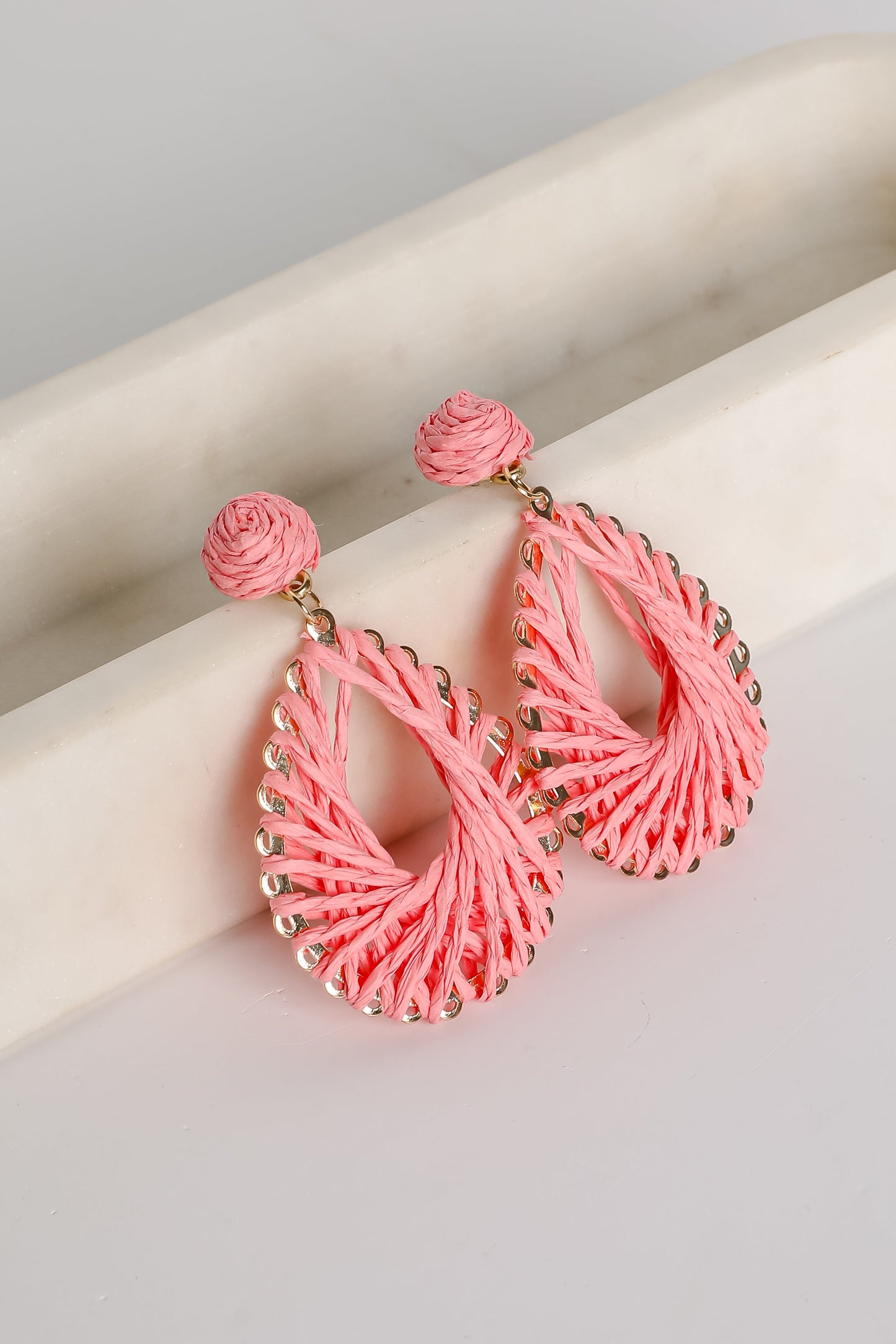 FINAL SALE - Ella Straw Teardrop Earrings