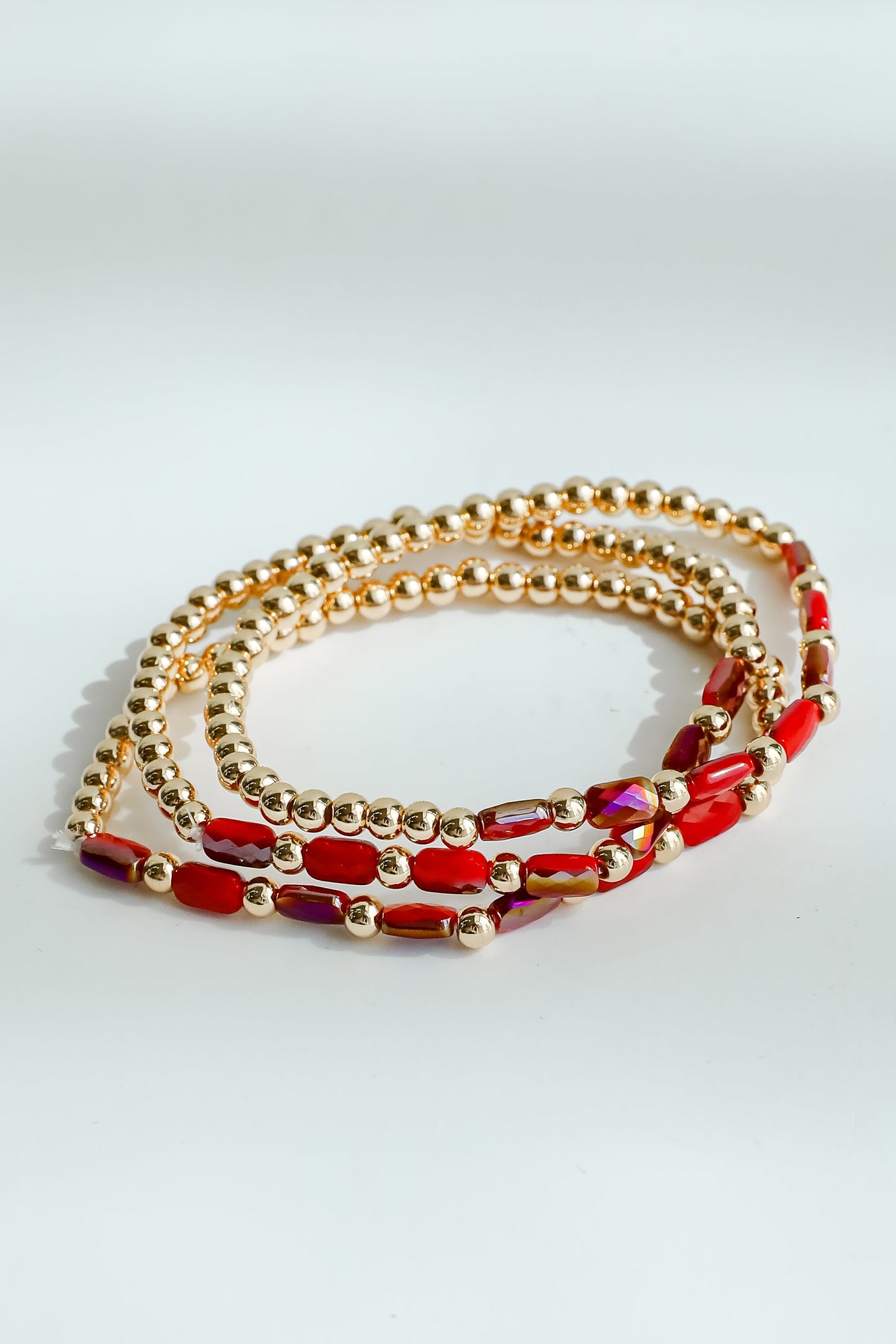 FINAL SALE - Reagan Red Beaded Bracelet Set