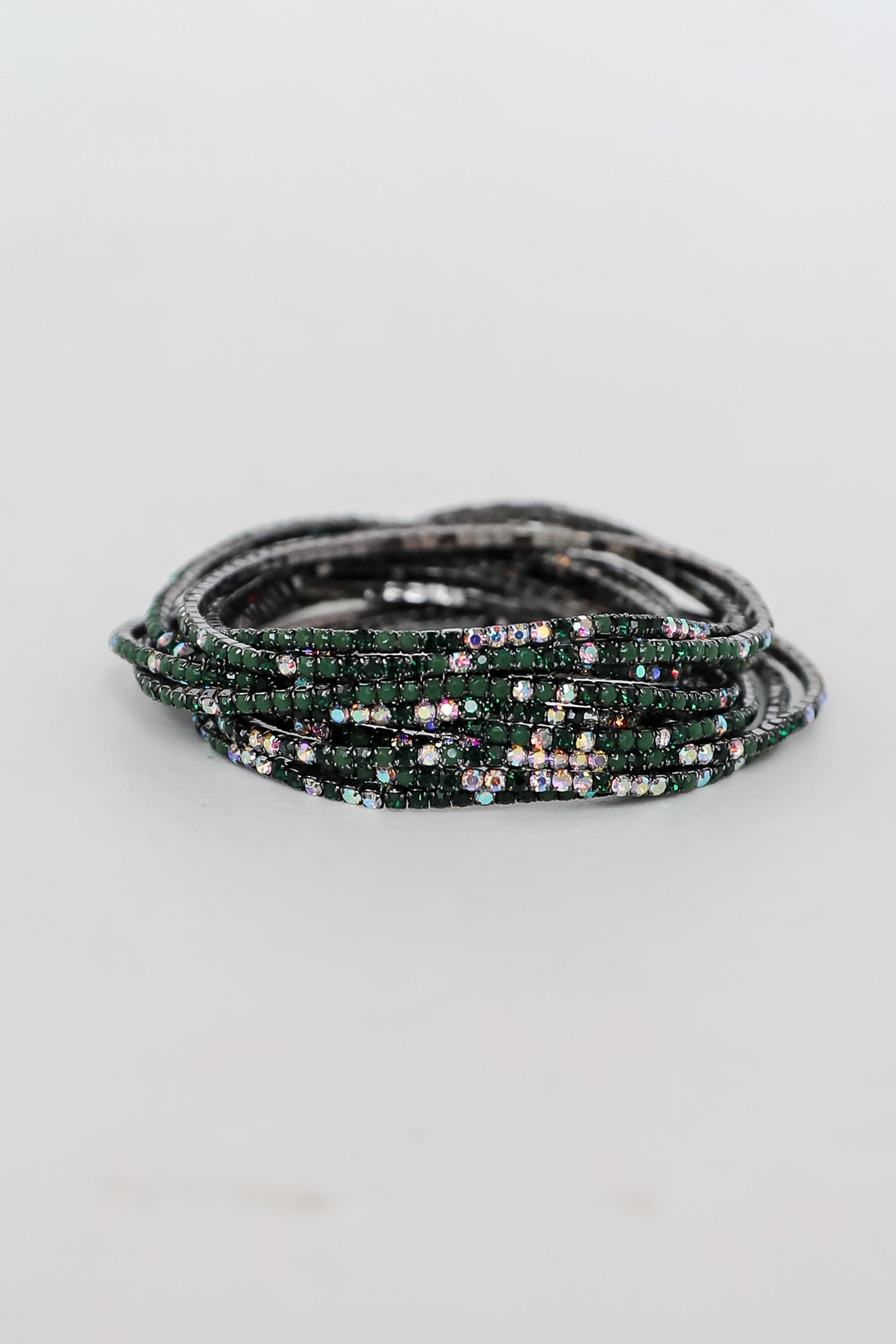 FINAL SALE - Jodie Hunter Green Rhinestone Bracelet Set