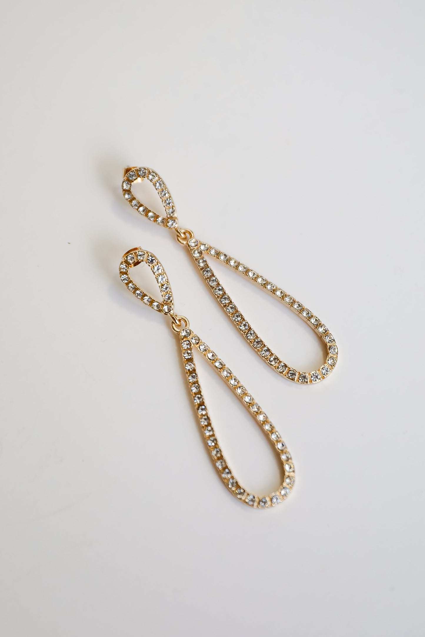FINAL SALE - Sami Gold Rhinestone Teardrop Earrings