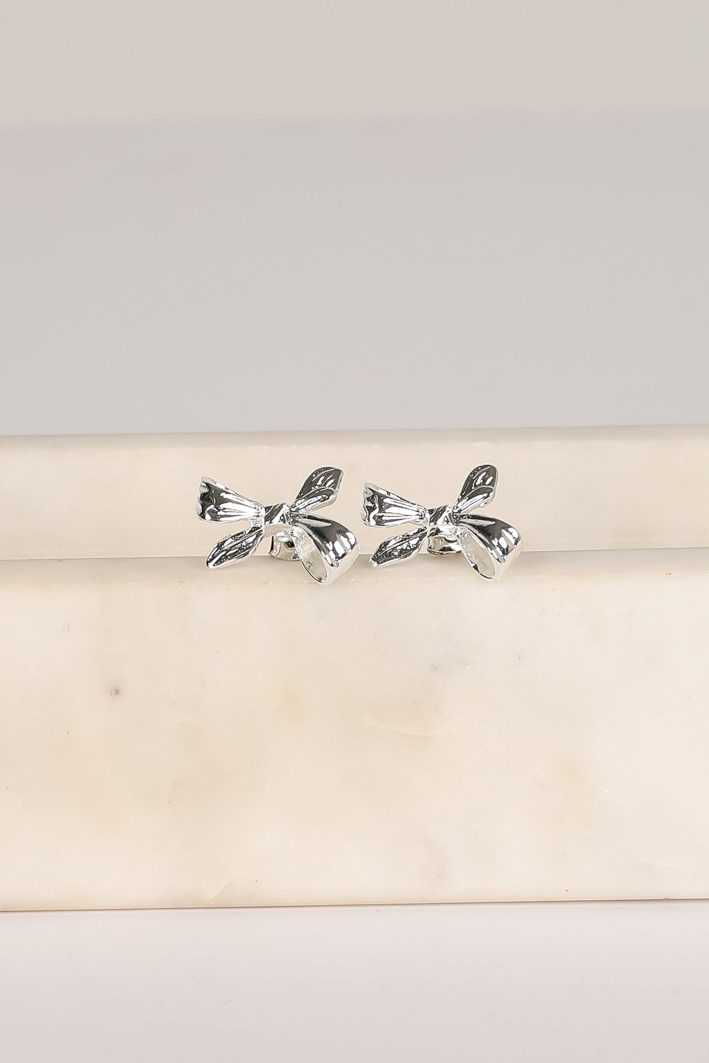 Marlee Silver Bow Earrings