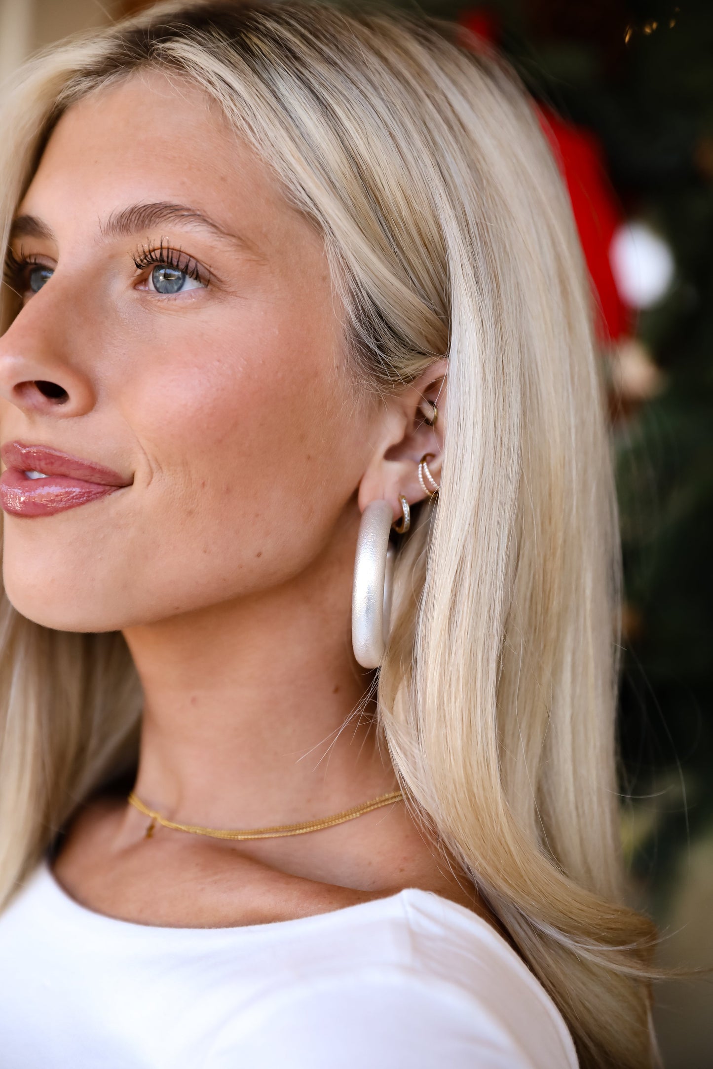 FINAL SALE - Sabrina Silver Hoop Earrings