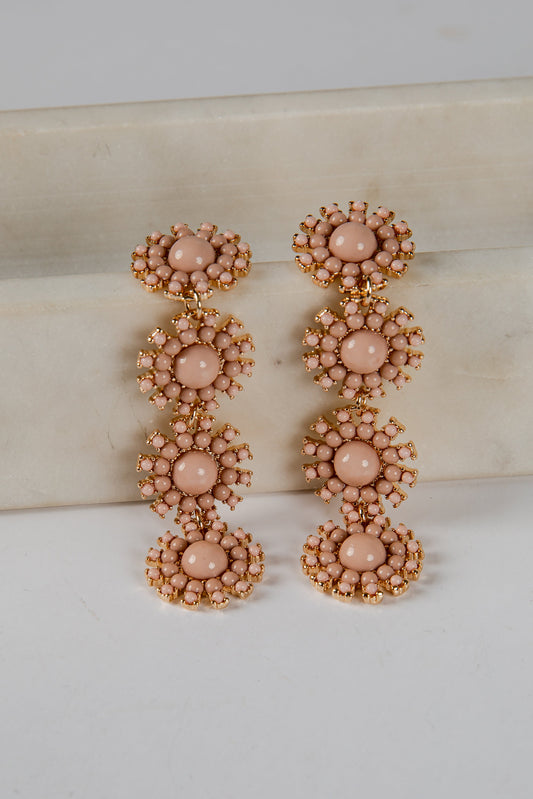 Naomi Gold Beaded Drop Earrings