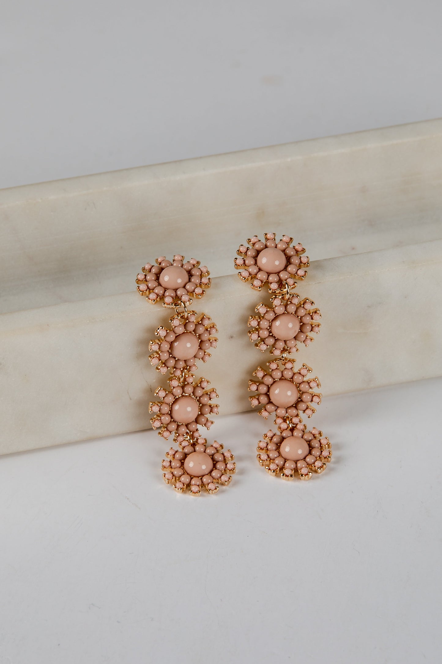 Naomi Gold Beaded Drop Earrings