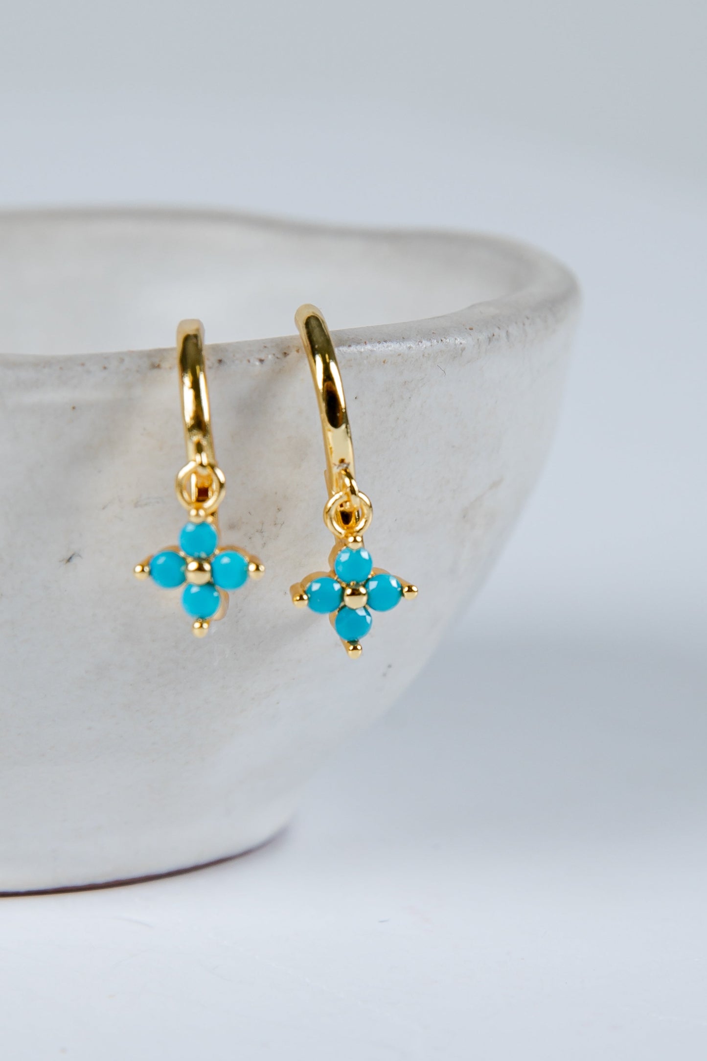 Haven Turquoise Charm Mini Hoop Earrings
