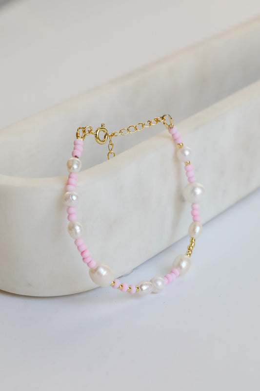 FINAL SALE - Kayla White Beaded Bracelet
