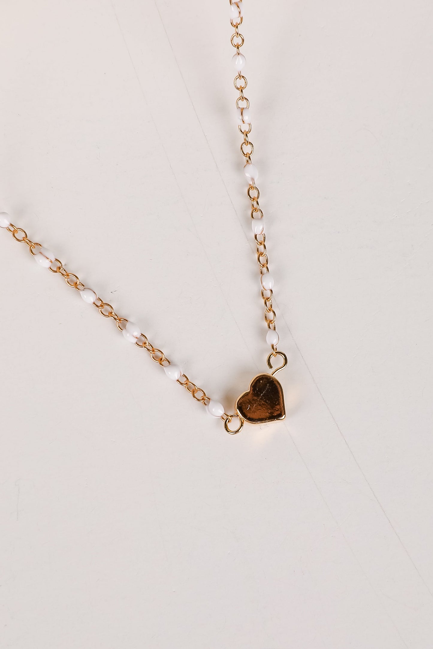 Blaire Beaded Heart Charm Necklace