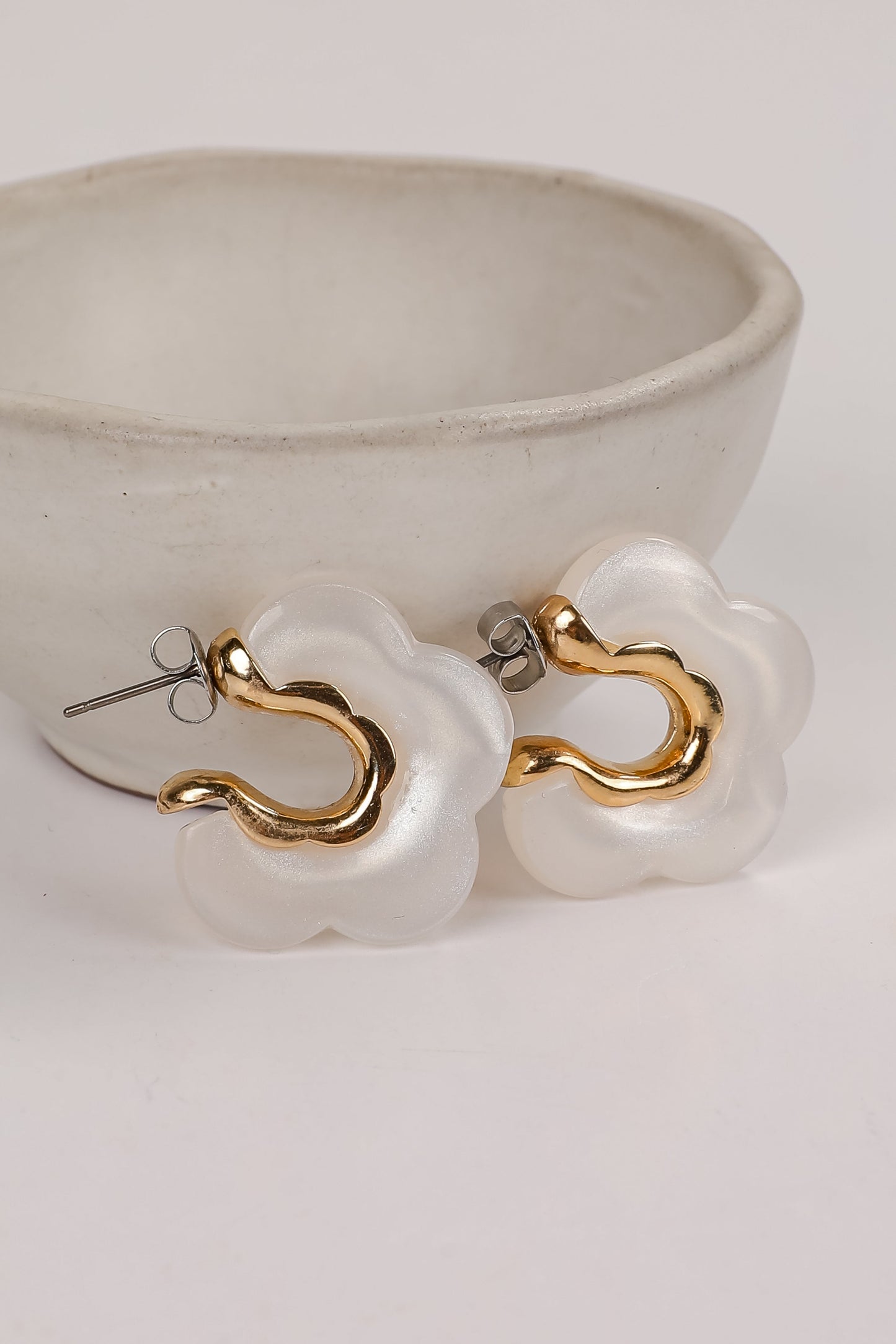 FINAL SALE - Bree Acrylic Flower Hoop Earrings