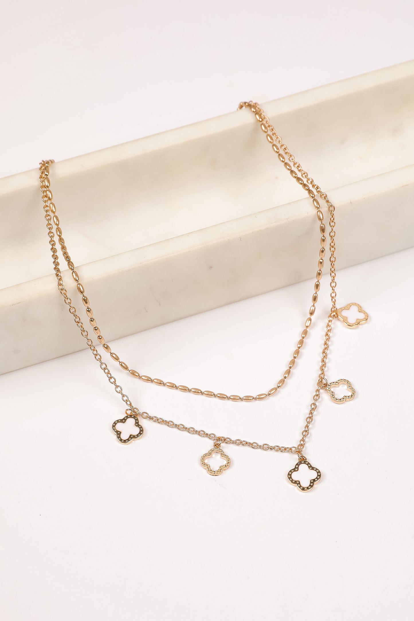Gianna Quatrefoil Layered Chain Necklace