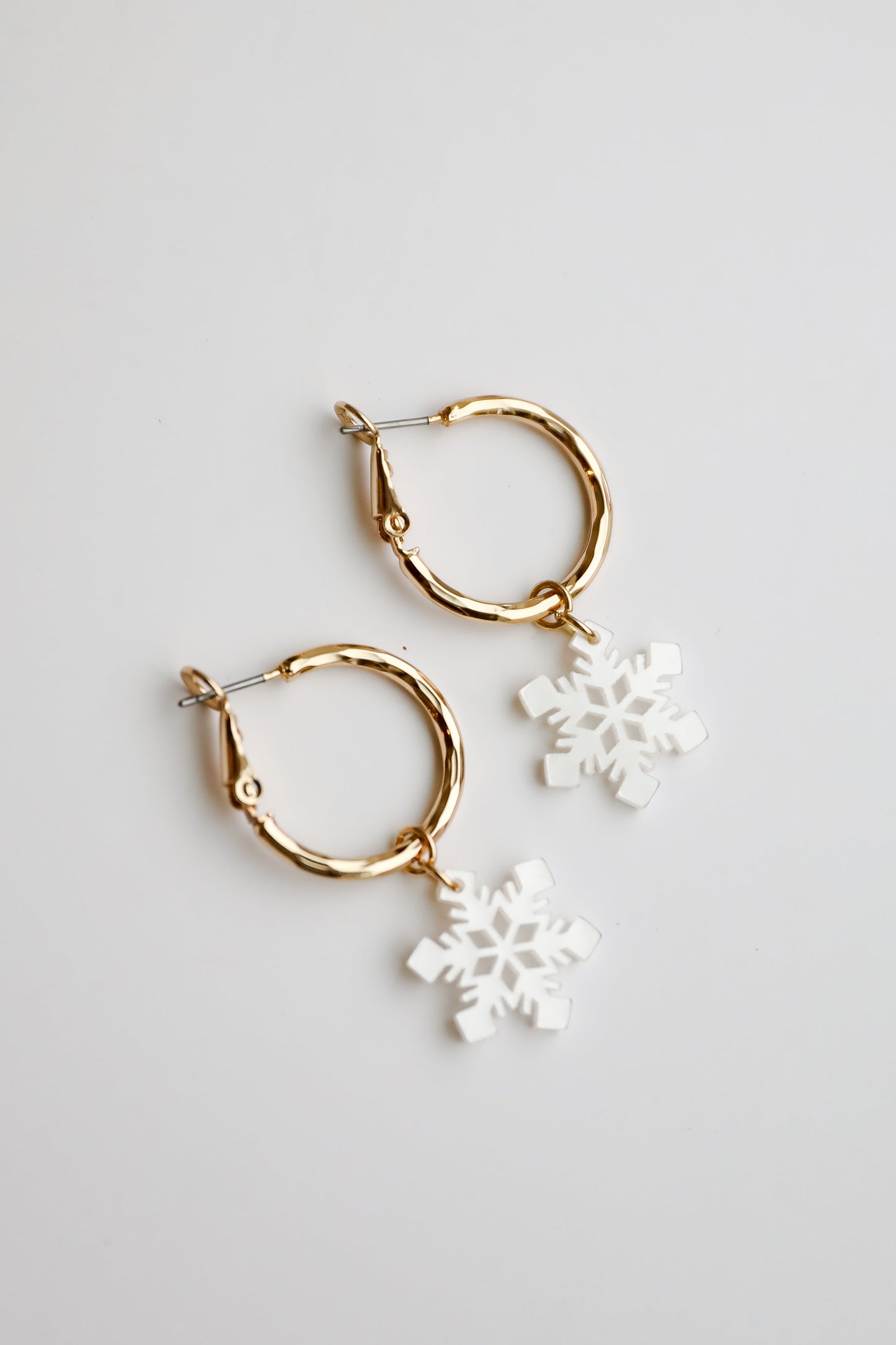 FINAL SALE - Natalie White Snowflake Drop Earrings