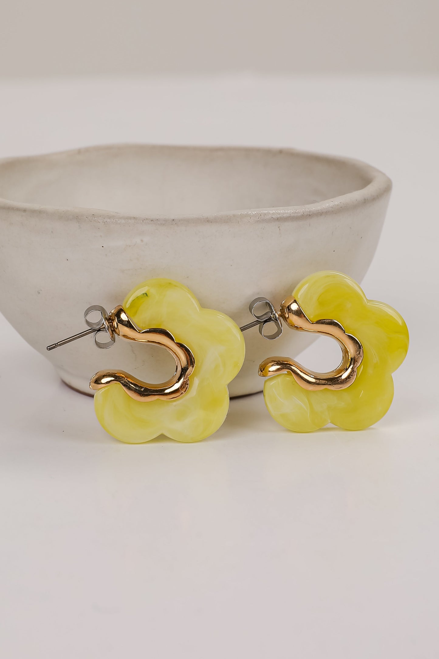 FINAL SALE - Bree Acrylic Flower Hoop Earrings